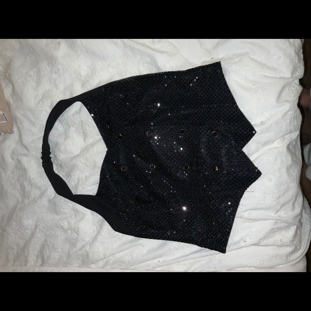 Vintage cropped sparkly vest